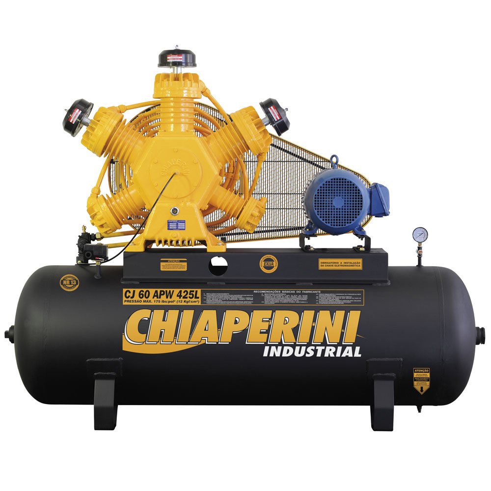 Compressor de Ar Industrial Intermitente Trifásico 60 Pés 425 Litros-Chiaperini-CJ60APW425L