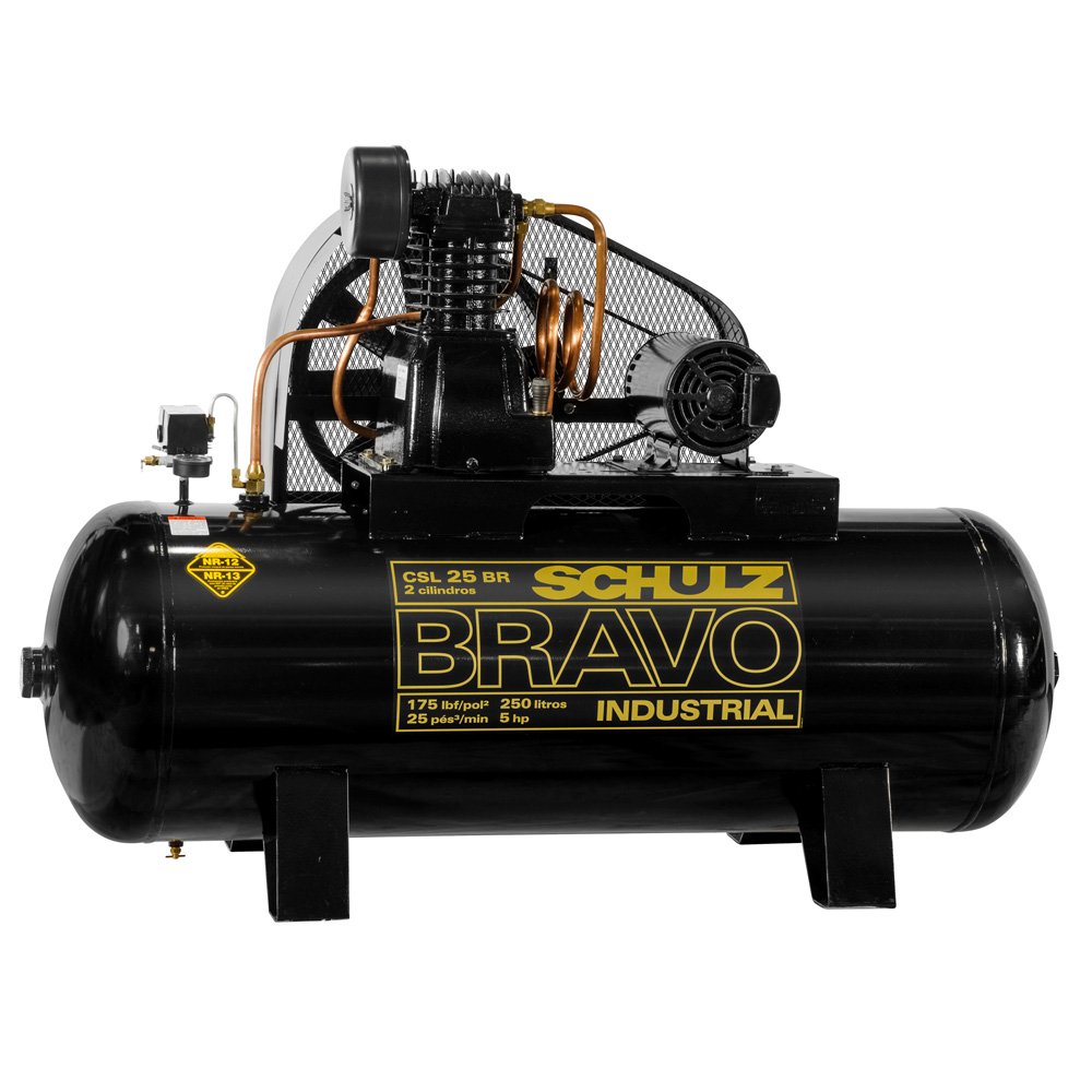 Compressor de Ar Bravo 25 Pés 250 Litros 220/380V - Imagem zoom