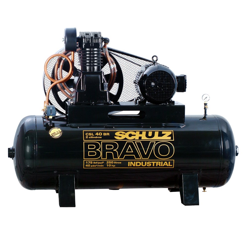 Compressor de Ar Bravo 40 Pés 250 Litros 220/380V Motor Blindado-SCHULZ-CSL40BR/250