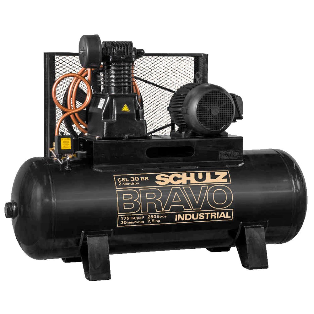 Compressor Bravo CSL 30 Pés 250L 7,5HP 220/ 380V -SCHULZ-922.9274-0