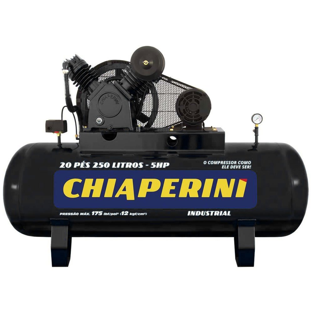 Compressor de Ar Alta Pressão 20 Pés 250L 5Hp 220/ 440V Monofásico-CHIAPERINI-13520