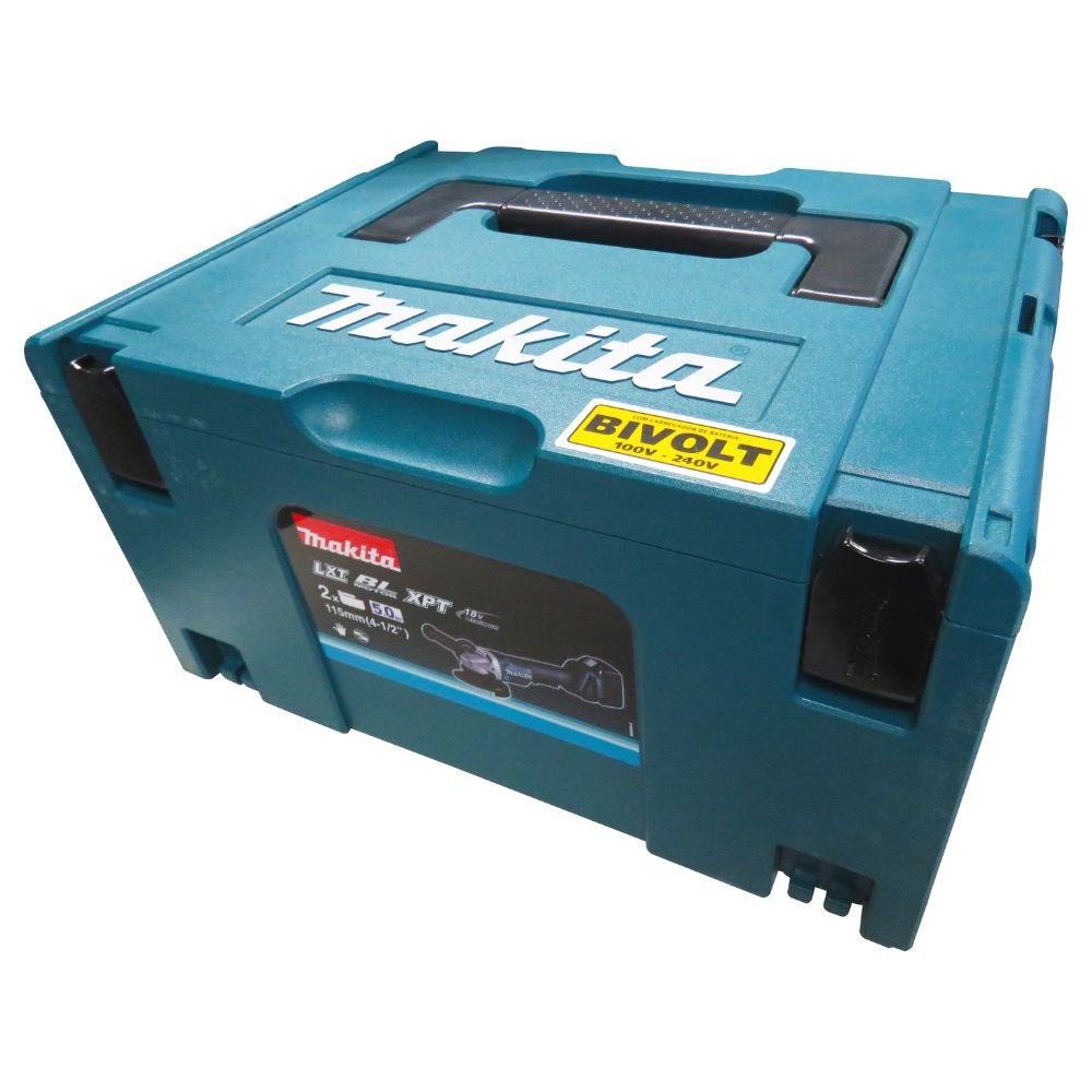 Esmerilhadeira Angular 4-1/2 Pol. à Bateria 18V Íons-Lítio com 2 Bat. e 5 Discos MAKITA-DGA458RTJ1-BIVOLT - Imagem