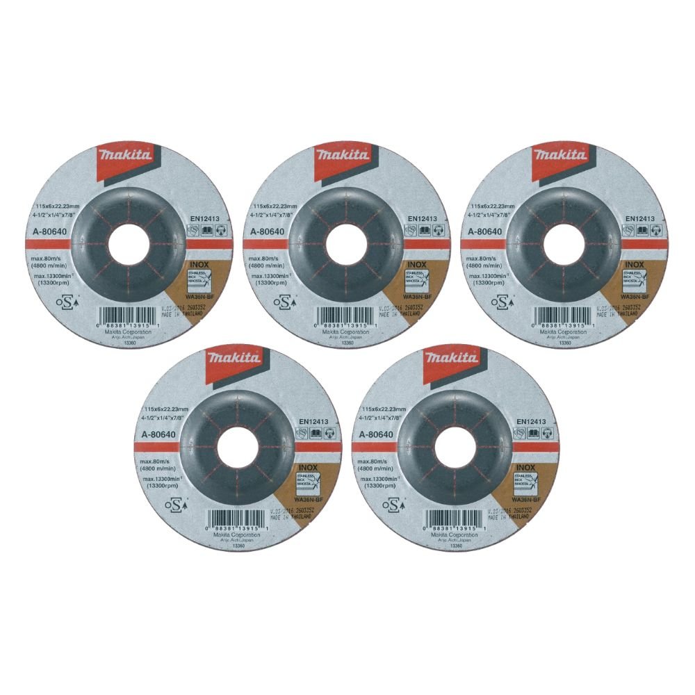 Esmerilhadeira Angular 4-1/2 Pol. à Bateria 18V Íons-Lítio com 2 Bat. e 5 Discos MAKITA-DGA458RTJ1-BIVOLT - Imagem