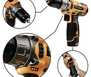 Combo Parafusadeira Furadeira 3/8 Pol. 12V com Bateria e Carregador + Jogo de Brocas e Bits com 110 Peças DEKO-K5406 - Imagem