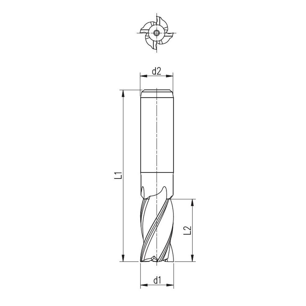Fresa de Topo Haste Cilíndrica - 2,5x8x52x6x4 - 1501 INDAÇO-584320 - Imagem