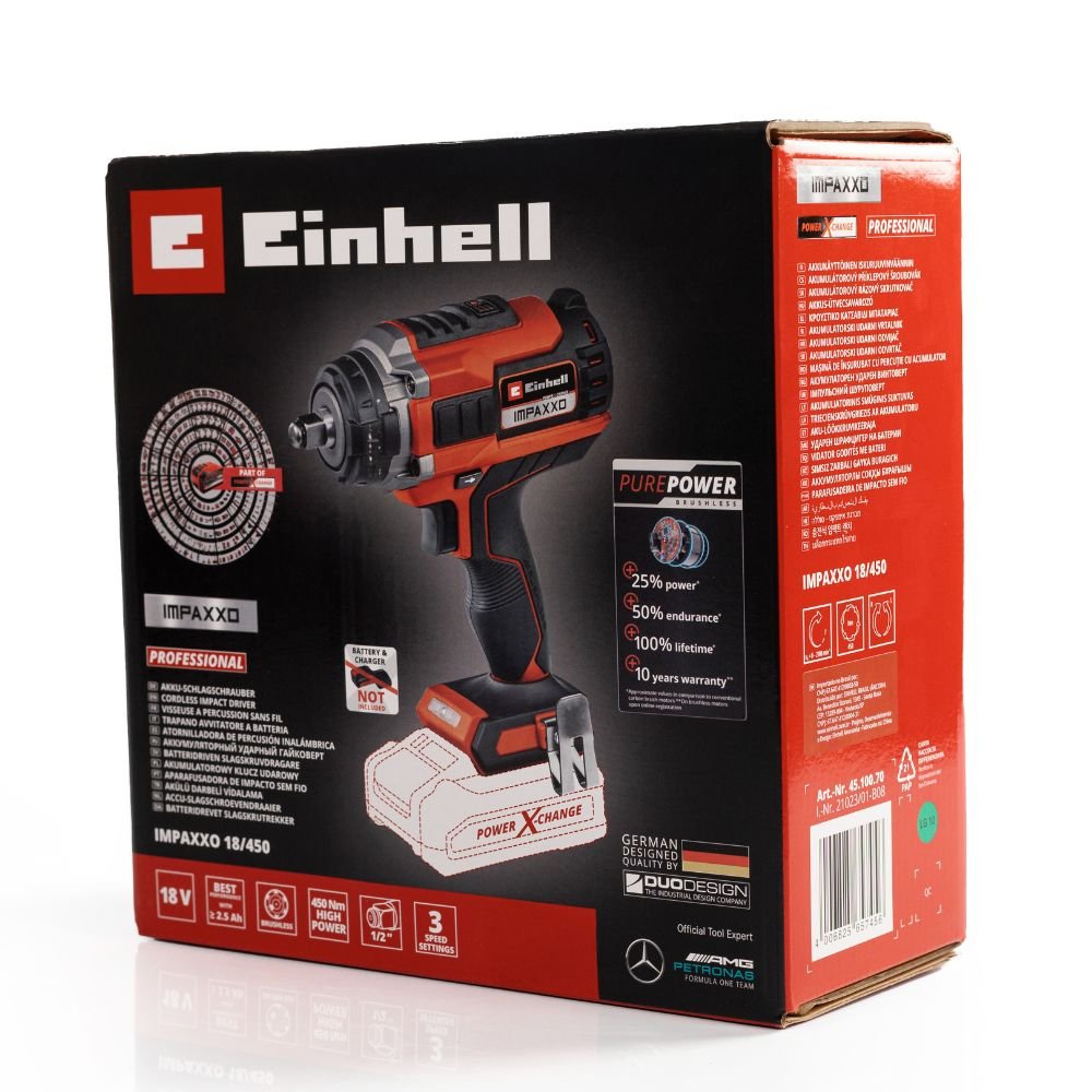 Chave de Impacto a Bateria 1/2 Pol 18V Impaxxo 18/450 Bl Solo EINHELL-4697262 - Imagem