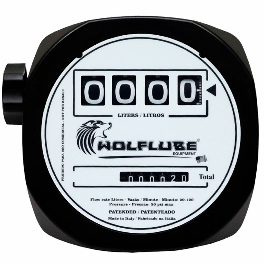 Medidor Mecânico Giratório 20 a 120 L/min 4 Dígitos para Óleo Diesel -LUPUS-2100W-4DG