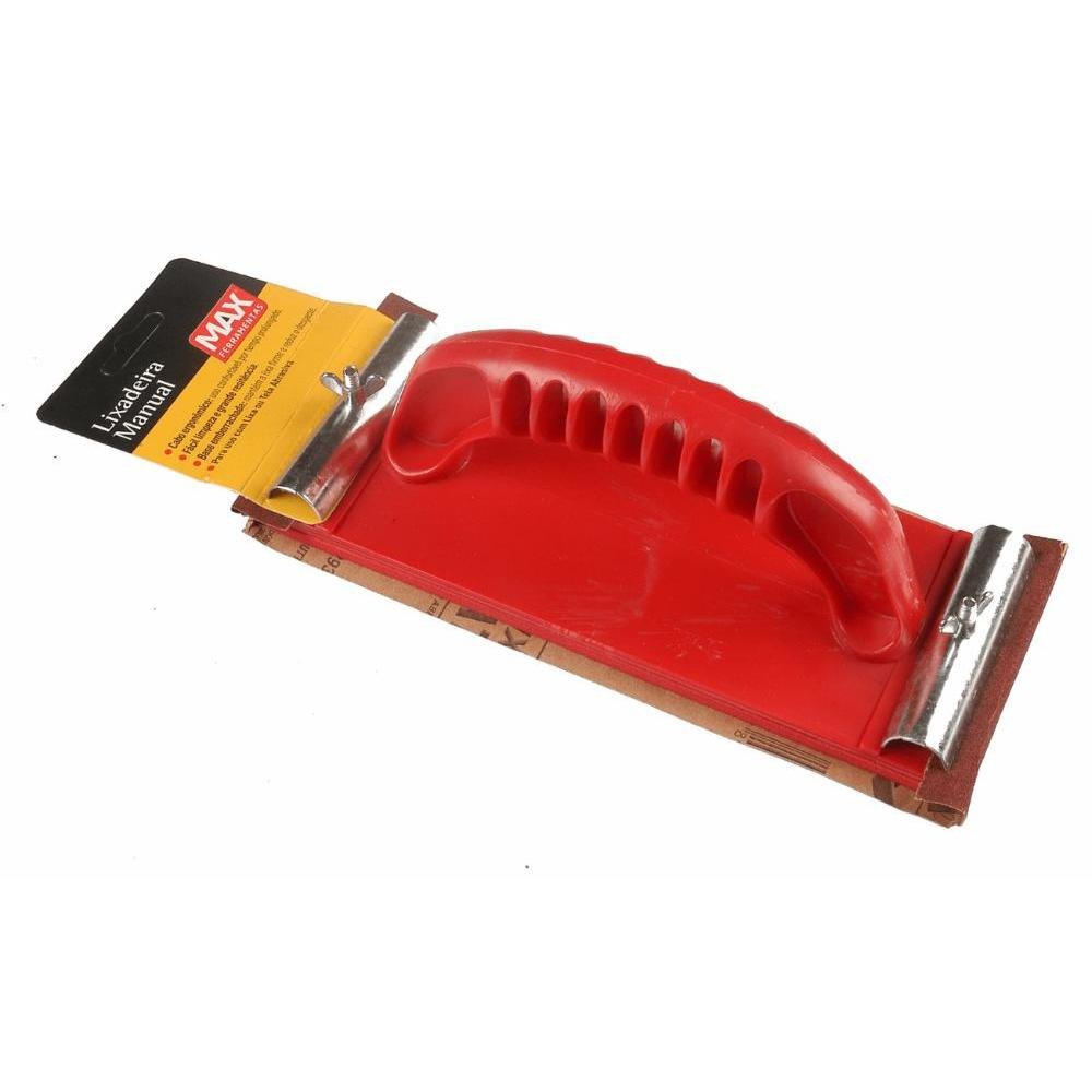 Lixadeira Manual Plástica Vermelha – 13910 MAX FERRAMENTAS - Imagem zoom