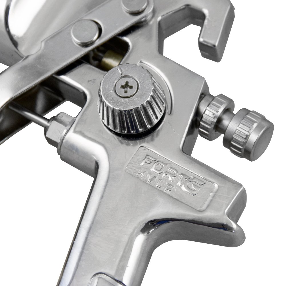 Kit Pistola de Pintura HVLP 600ml com 3 Jogos de Reparo e Bicos - 1.4, 1.7 e 2.0mm, Manômetro - Imagem zoom