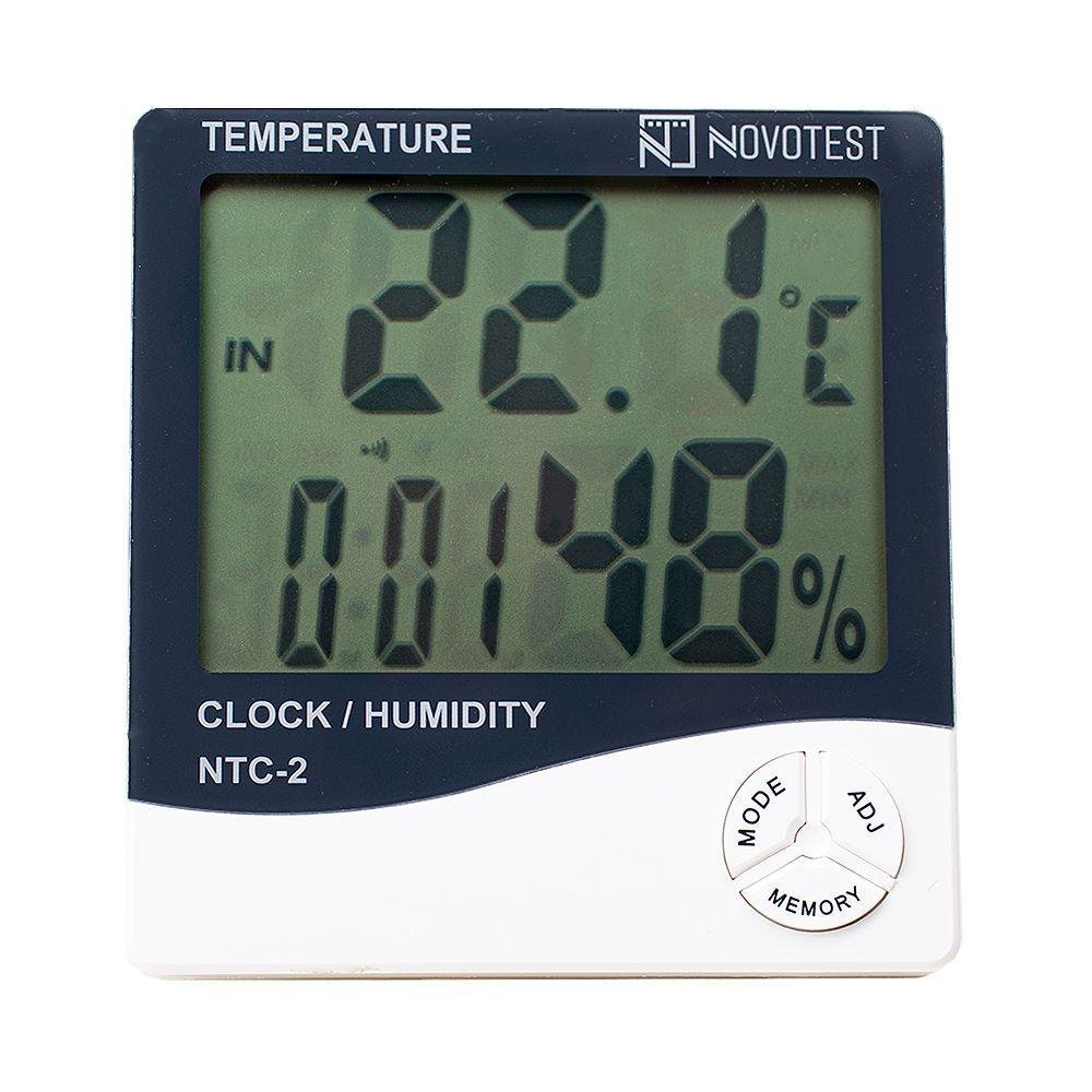 Termo-higrômetro máx./min temperatura digital interior/exterior tempo 12 h / 24 h umidade interna 0+50 °C 15-95% UR modelo NTC-2 NOVOTEST.BR NTC-2 - Imagem zoom