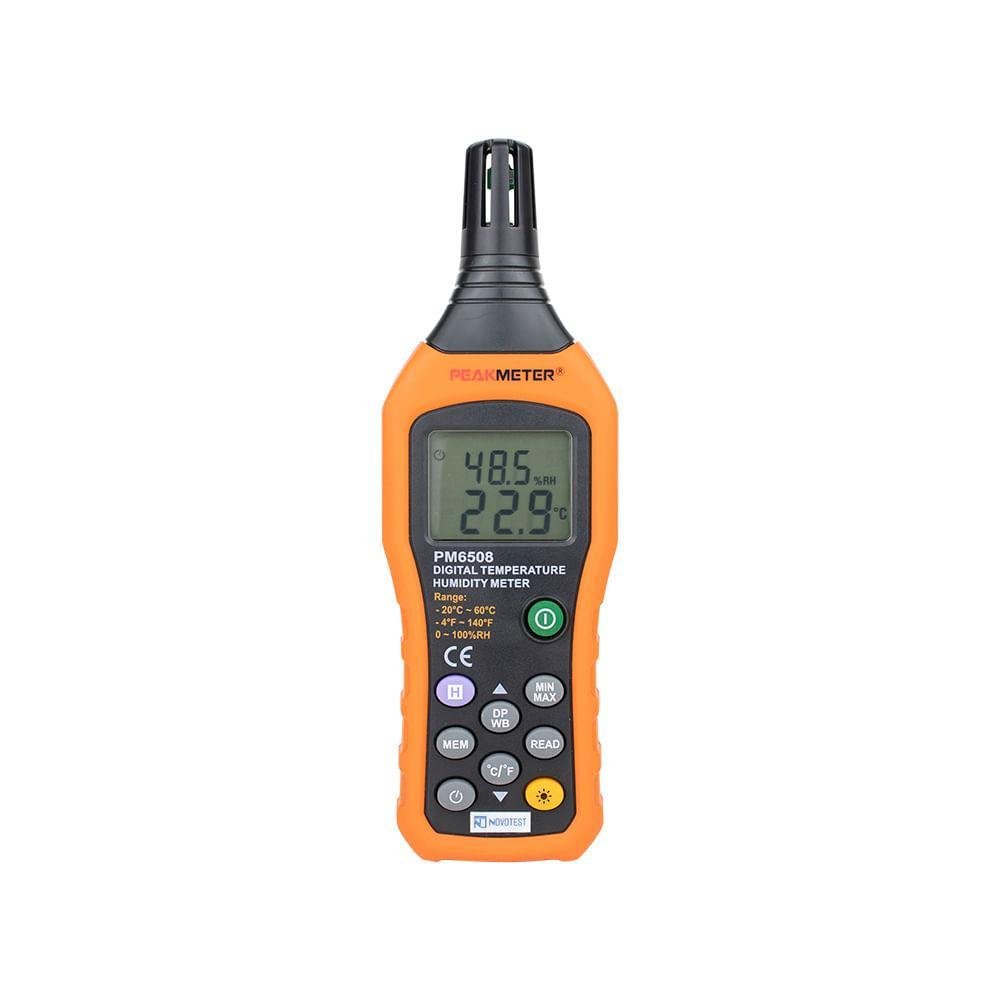 Termo higrômetro digital ponto de orvalho data logging hold and recalL -20 °C - +60 °C humidade 0 a 100 % Novotest.br PM6508 - Imagem zoom