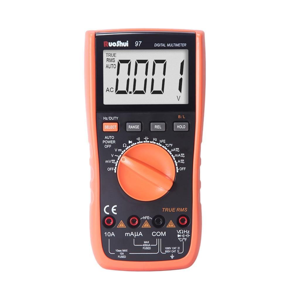Multímetro digital display 3999 RMS resistência capacitância freq temperatura Victor-Ruoshui 97 - Imagem zoom