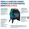 Nível a Laser de Linhas Verdes 15M com Pontos GCL 2-15 G com Maleta - Imagem 3