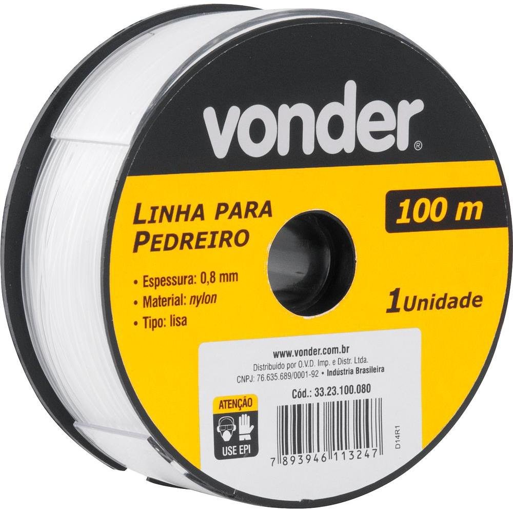 Linha para pedreiro lisa 0,8mmx100m - Vonder-Vonder-331727