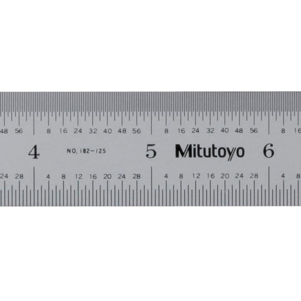 Escala de Aço 12"/300mm Graduação 1/32, 1/64, 1 mm, 0.5 mm Rígida Mitutoyo 182-125 - Imagem zoom