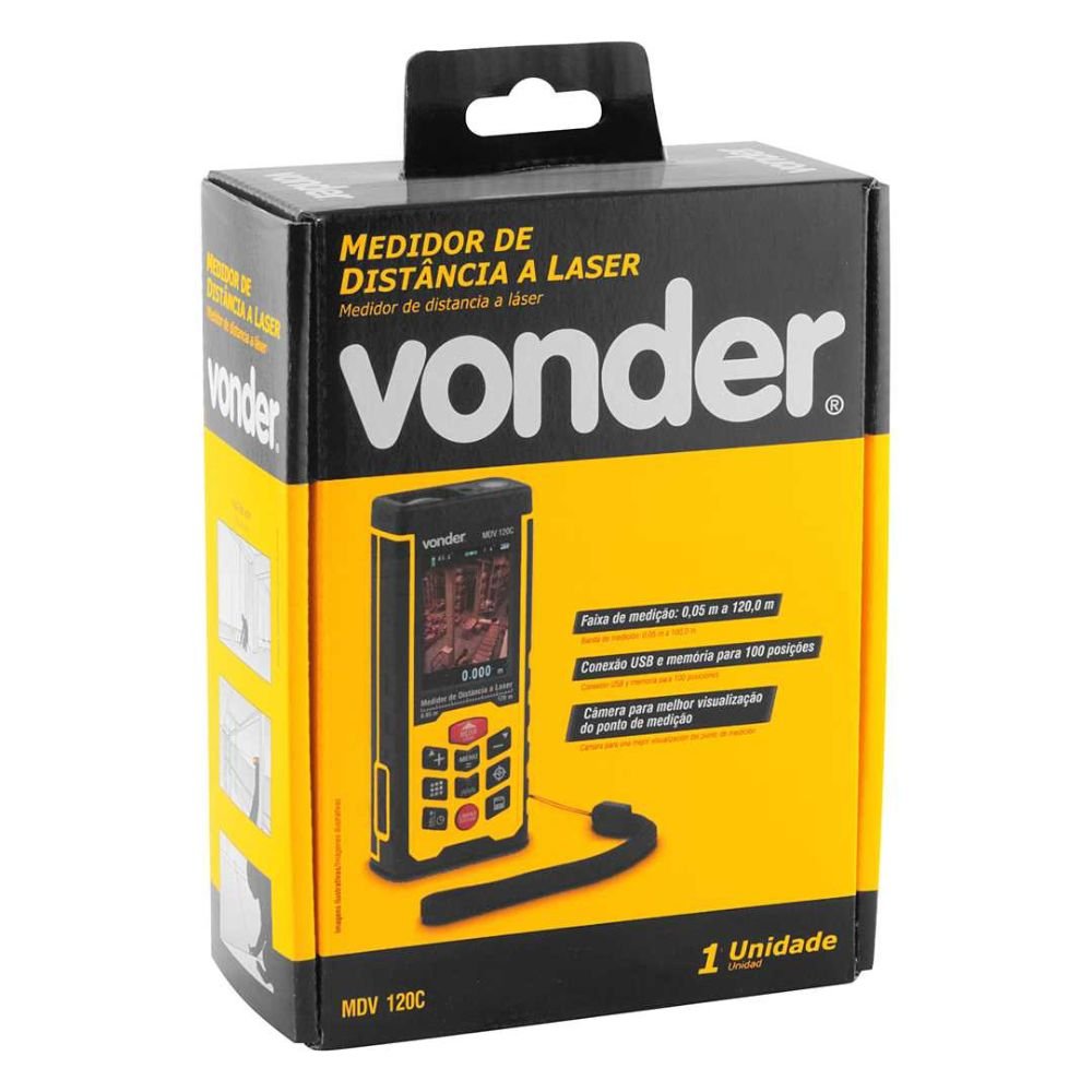Medidor de Distância a Laser 120 Metros MDV 120C VONDER-3820120000 - Imagem