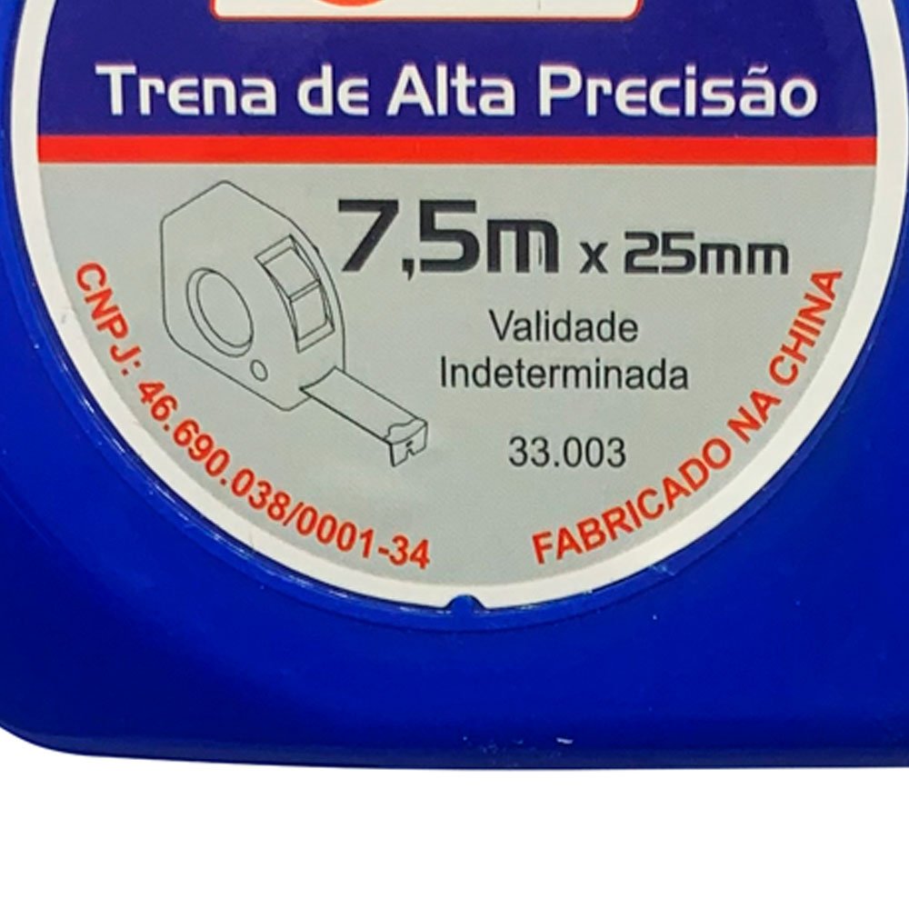 Trena Standard com Fita de Aço 7,5m x 25mm - Imagem