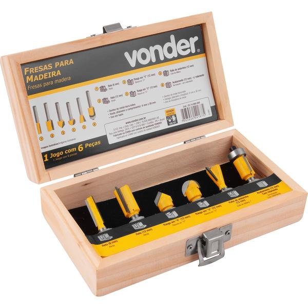 Jogo de fresas para madeira com 6 peças VONDER-VONDER-5314060060