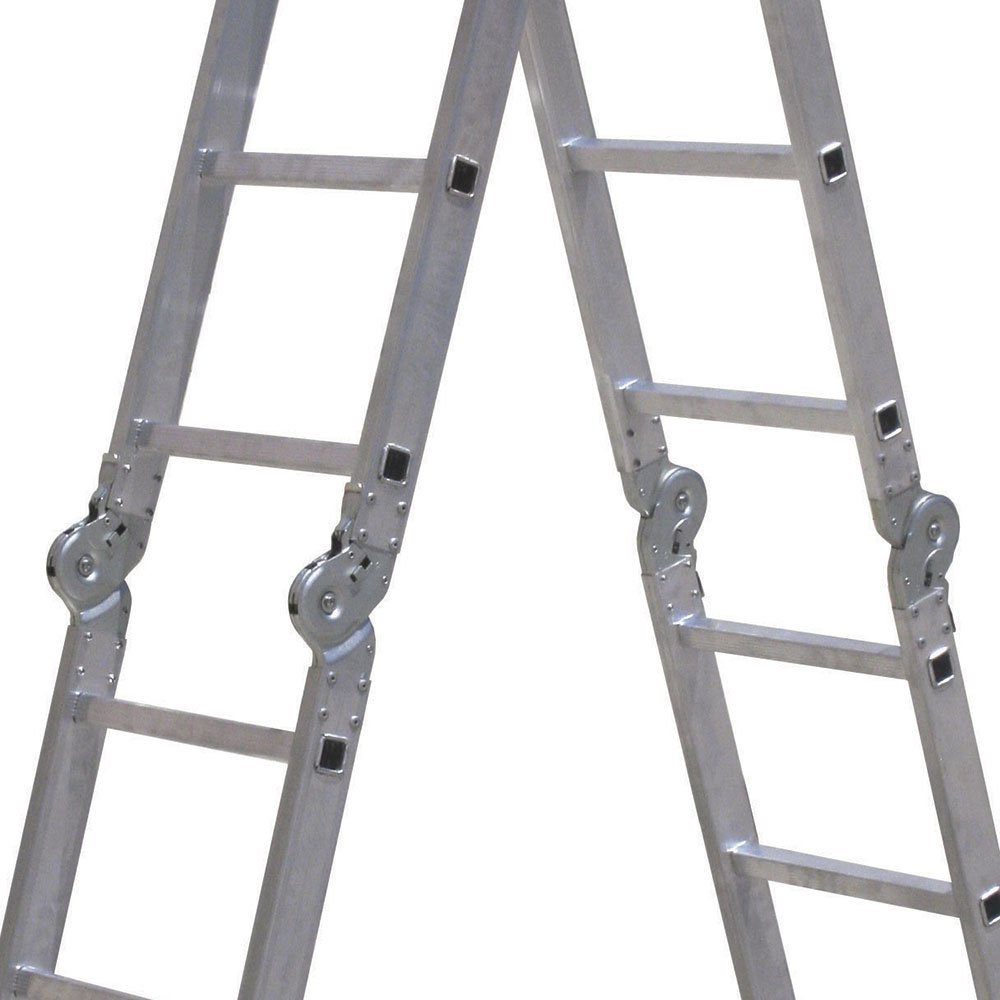 Escada Telescópica Com Gancho Escadote De Alumínio Prata 3,2m