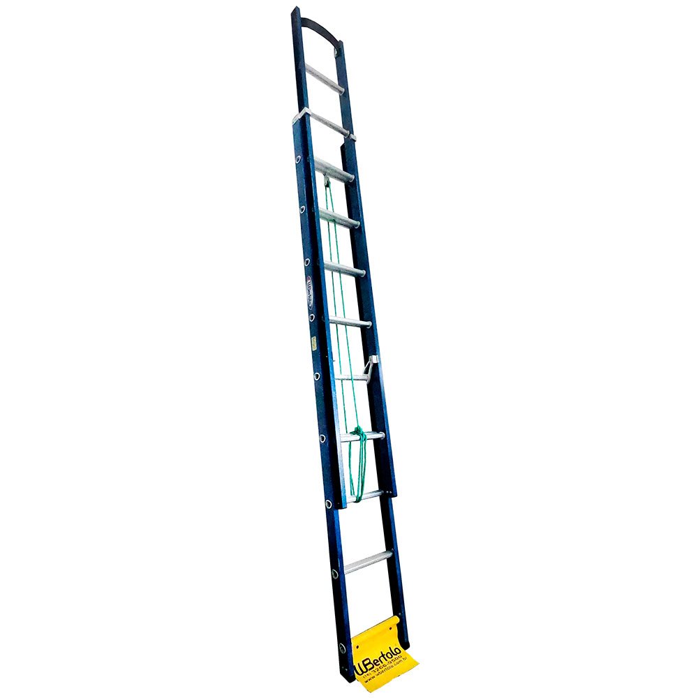Escada Extensível Premium 15 Degraus Tipo D em Alumínio e Fibra Vazada 2,90 x 4,70 Metros-WBERTOLO-EAFP15