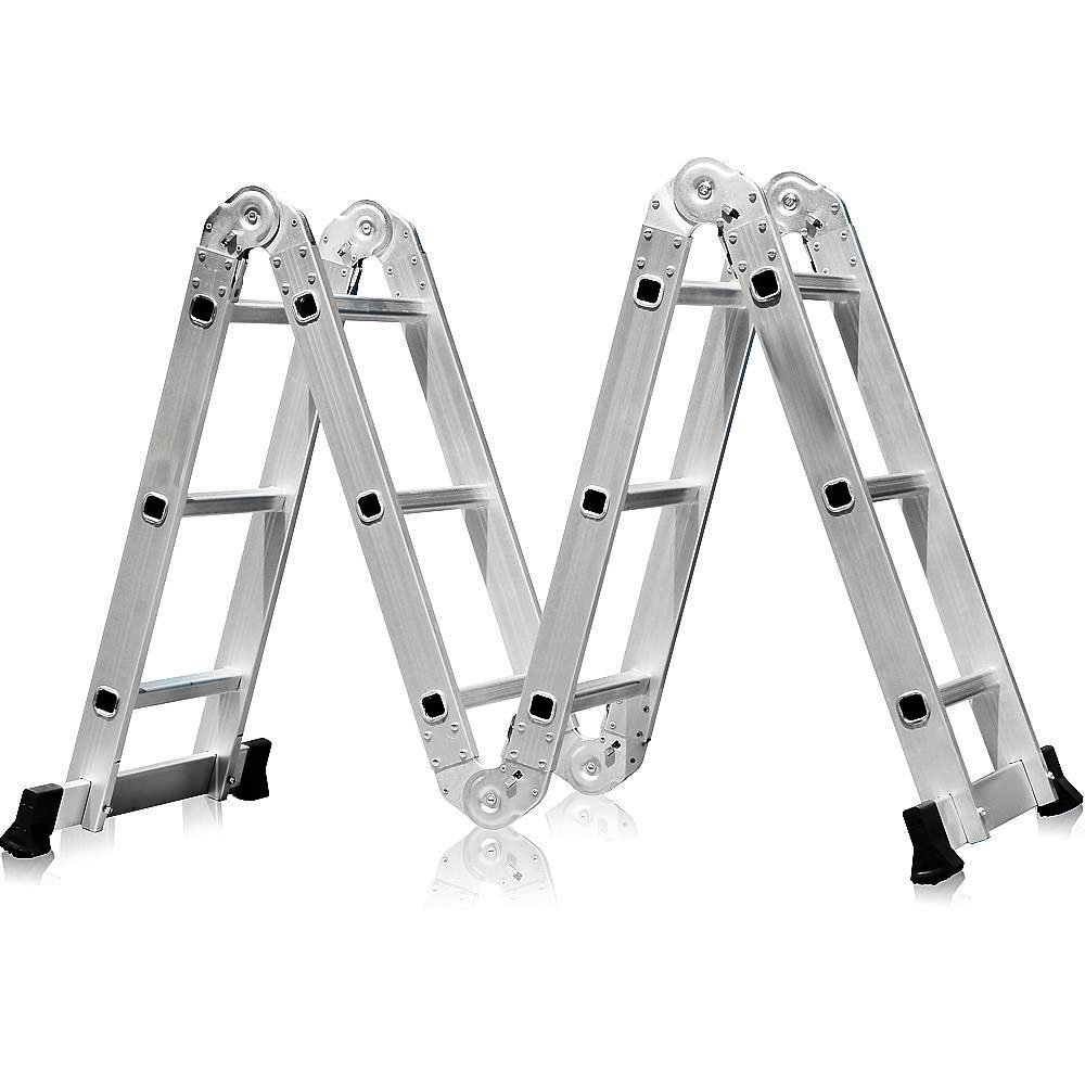 Escada Multifuncional 4x3 em Aço e Alumínio 12 Degraus-FORTGPRO-FG8435