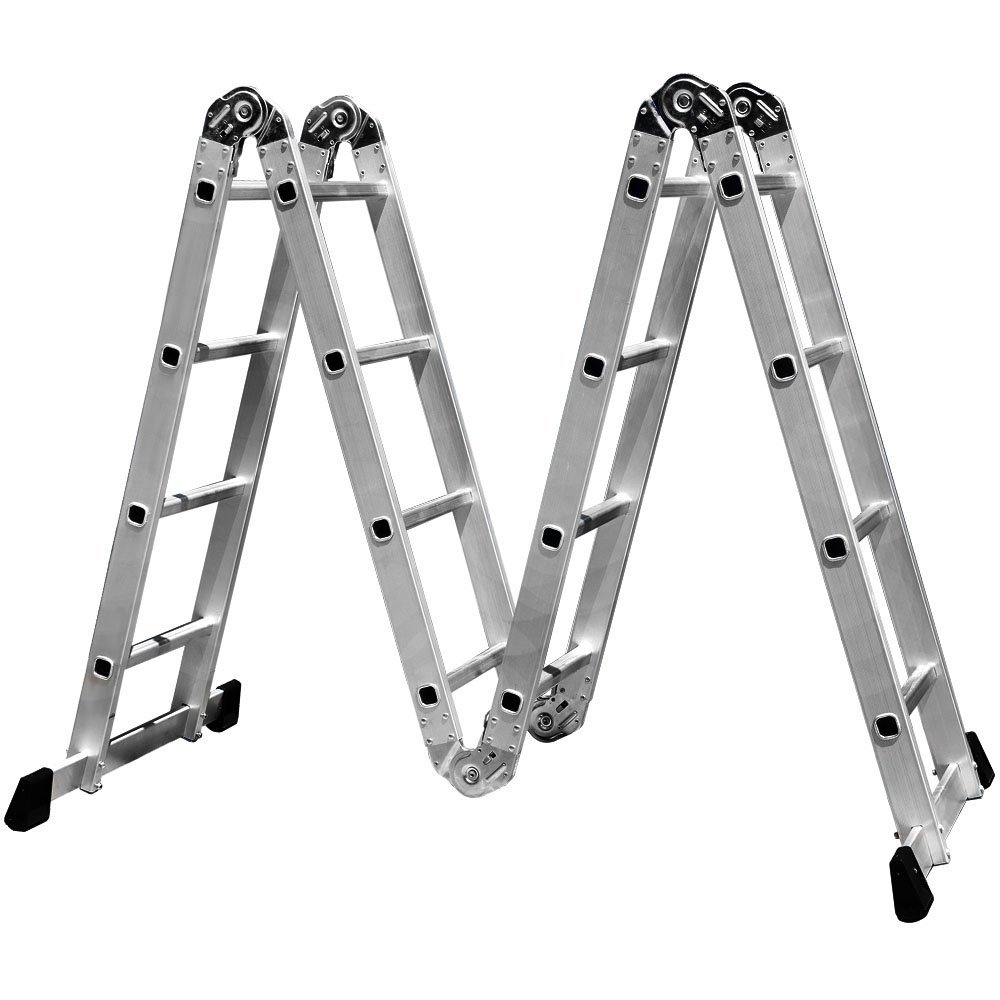 Escada Multifuncional 4x4 em Aço e Alumínio 16 Degraus-FORTGPRO-FG8415