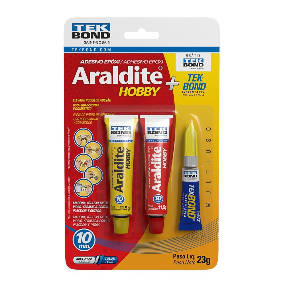 Adesivo Araldite Hobby com 23g e Super Cola com 2g Blister - Imagem zoom