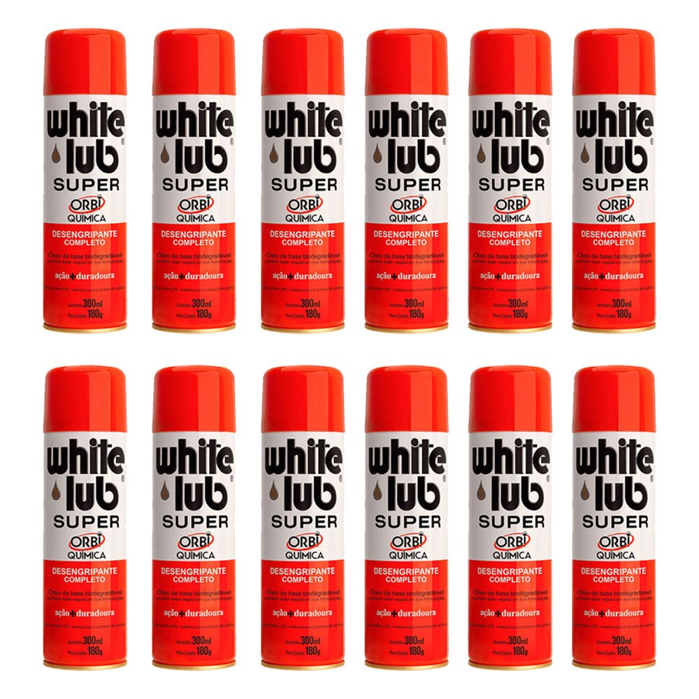 Kit Desengripante Spray White Lub Super 300ml com 12 Unidades - Imagem zoom