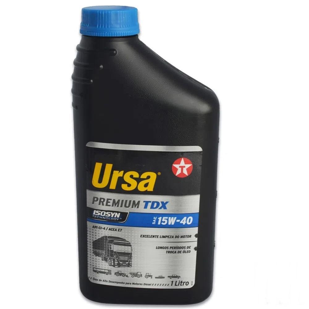 Óleo Lubrificante do Motor Texaco Ursa Premium TDX SAE 15W40 Mineral 1L para Motores a Diesel - Imagem zoom