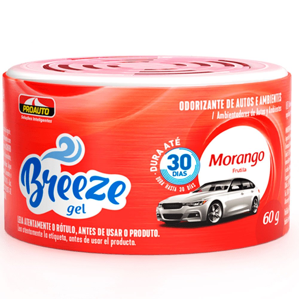 Odorizante para Automóvel Breeze Gel Morango 60g - Imagem zoom