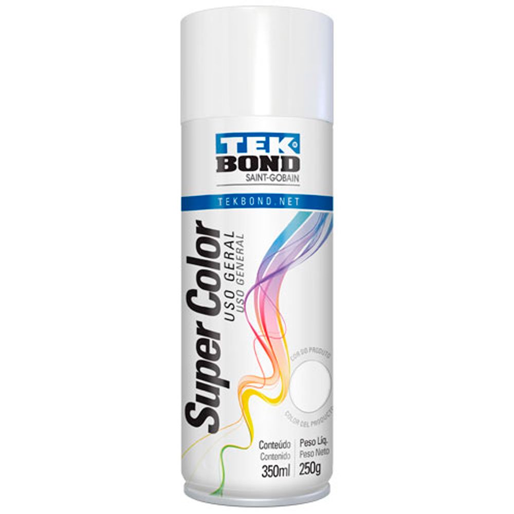Tinta Spray Super Color Branco Brilhante Uso Geral 350ml-TEKBOND-23021006900