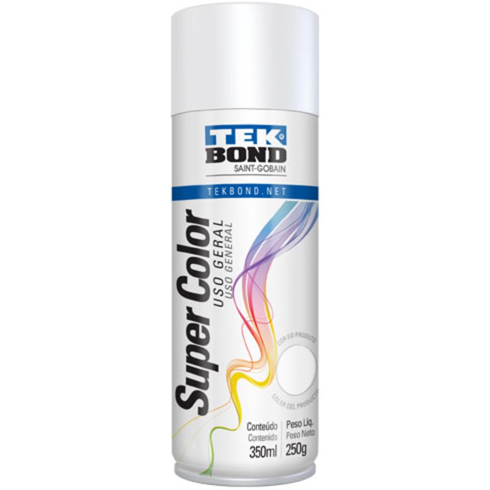 Tinta Spray Super Color Branco Fosco Geral 350ml-TEKBOND-23101006900