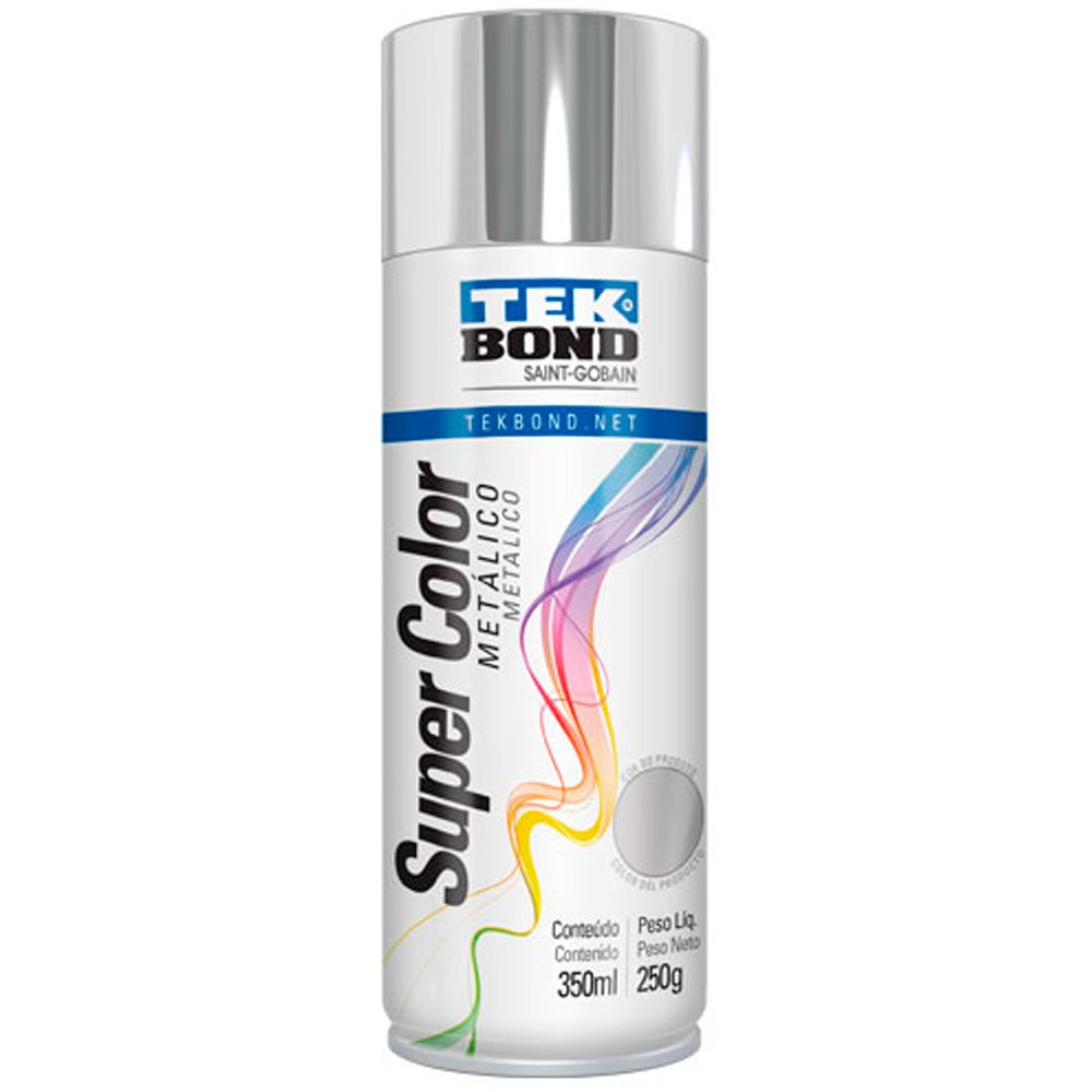 Tinta Spray Super Color Cromado Metálico com 350ml/250g-TEKBOND-23281006900