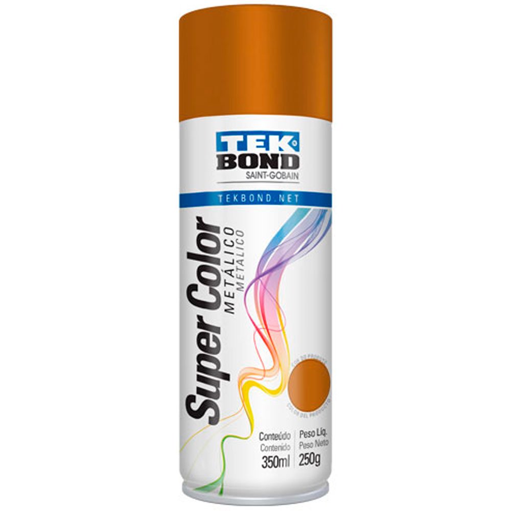 Tinta Spray Super Color Cobre Metalico com 350ml / 250g-TEKBOND-23311006900