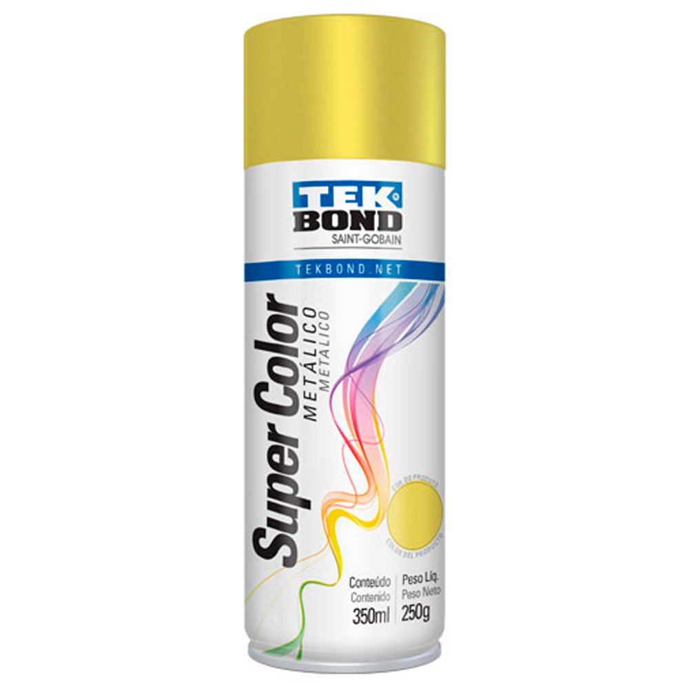 Tinta Spray Super Color Ouro Metálico com 350ml / 250g-TEKBOND-23351006900