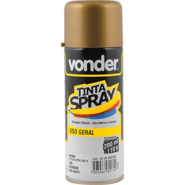 Tinta Em Spray Dourado Brilhante 200 ml-VONDER-6250200020