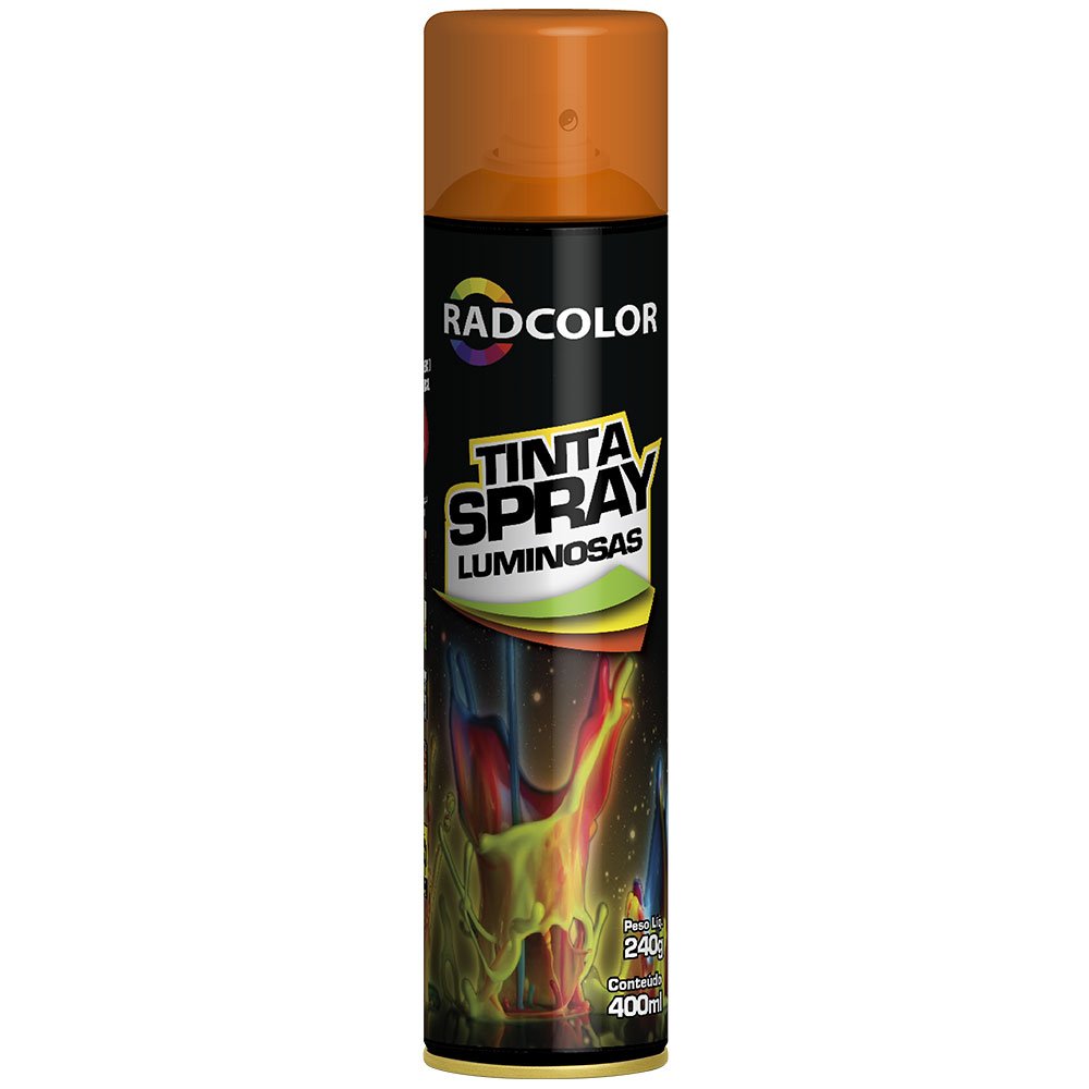 Tinta Spray Luminosa Laranja 400ml/ 240g-RADCOLOR-RC2201-01
