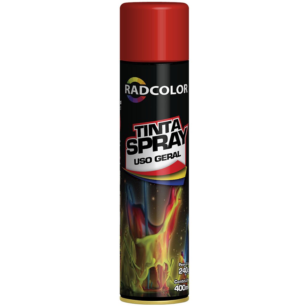 Tinta Spray Acrílica Uso Geral Vermelho Ferrari 400ml/ 240g-RADCOLOR-RC2135-01