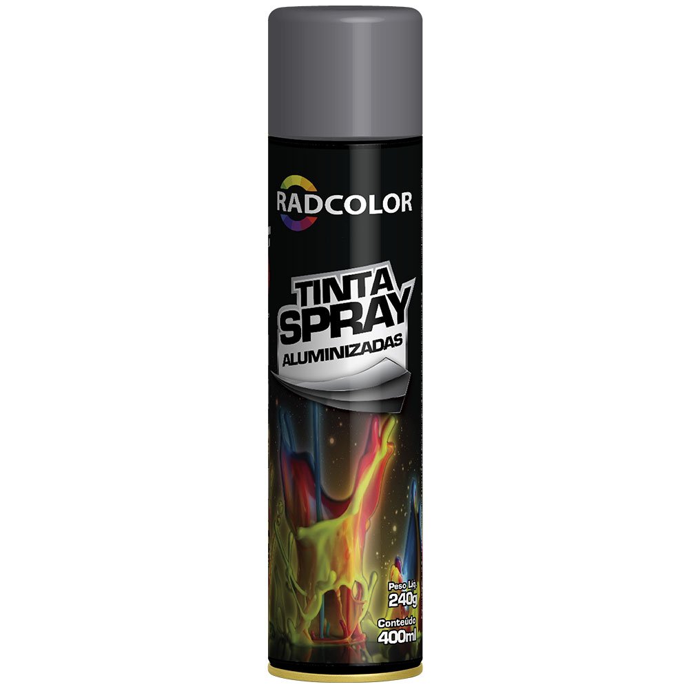 Tinta Spray Acrílica Aluminizada Alumínio Opalescente 400ml/ 240g-RADCOLOR-RC2121-01