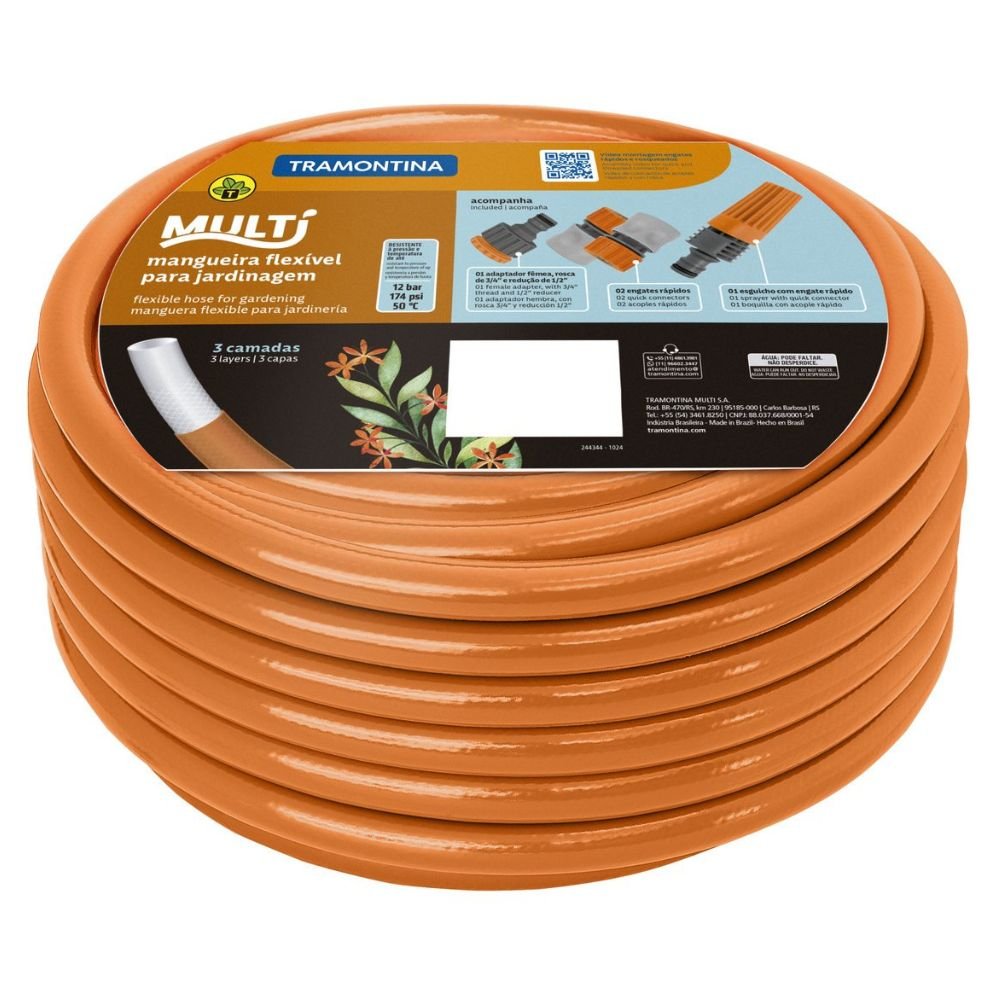 Mangueira Super Flex 25m com Engates e Esguicho TRAMONTINA-79212/251 - Imagem zoom