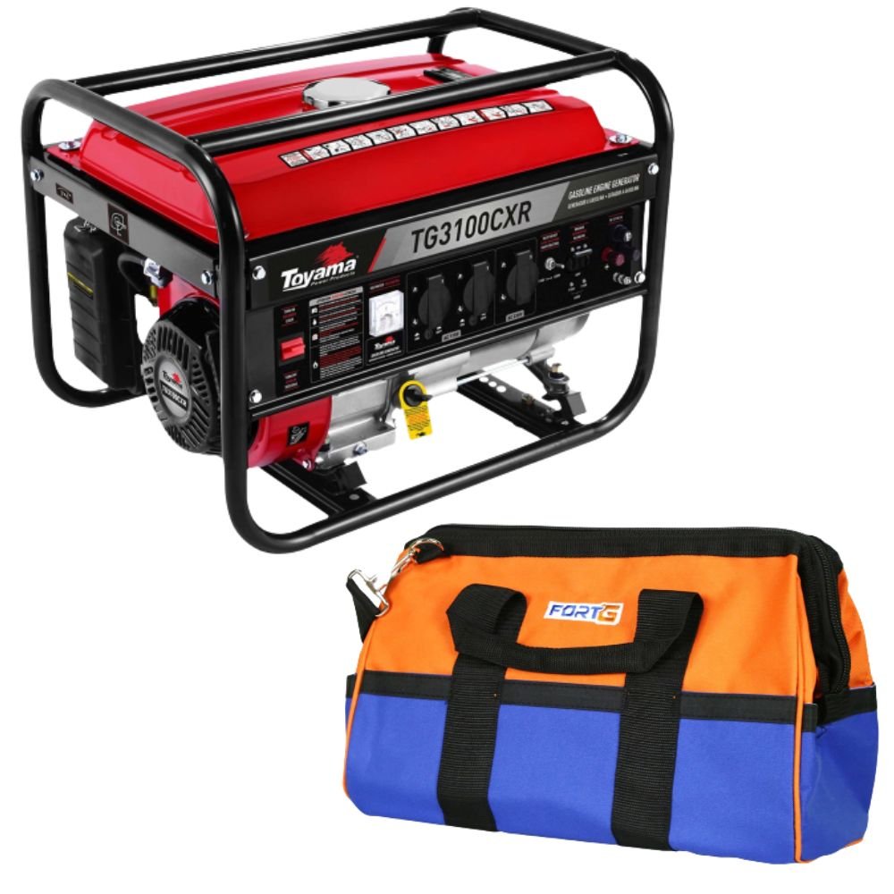 Gerador à Gasolina TG3100CXR 4T 196CC 3,1kVA Bivolt Mono com Partida Manual e AVR + Bolsa de Ferramentas 41cm com Forro Duplo - Imagem zoom