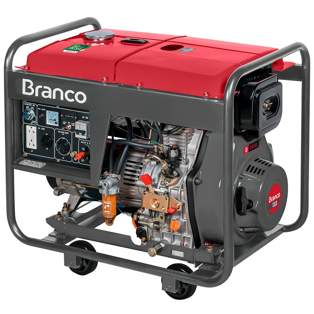 Gerador de Energia à Diesel 6,5Kva Partida Elétrica BD-8000 EF -BRANCO-90314593