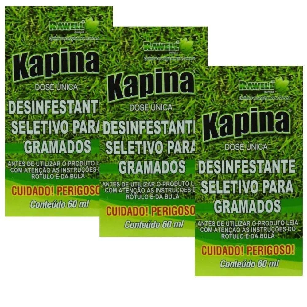 Desinfetante Seletivo Para gramados Kapina 60 ml Kit 3 Unidades-Nutriagro-332569
