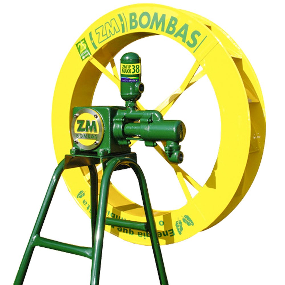 Bomba Com Roda D Água 1P-38 Roda 1.00 x 0.15 M + Cavalete-ZM BOMBAS-601012
