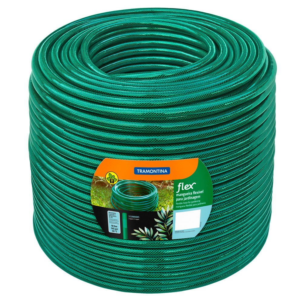 Mangueira Flex Verde em PVC 3 Camadas 50 m-TRAMONTINA-79170500