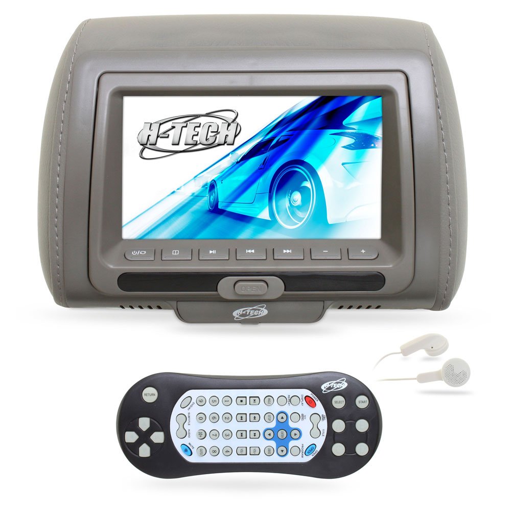 Encosto de Cabeça com Monitor LED e Leitor DVD/USB/MP3/MP4 7 Pol. Cinza - Imagem zoom