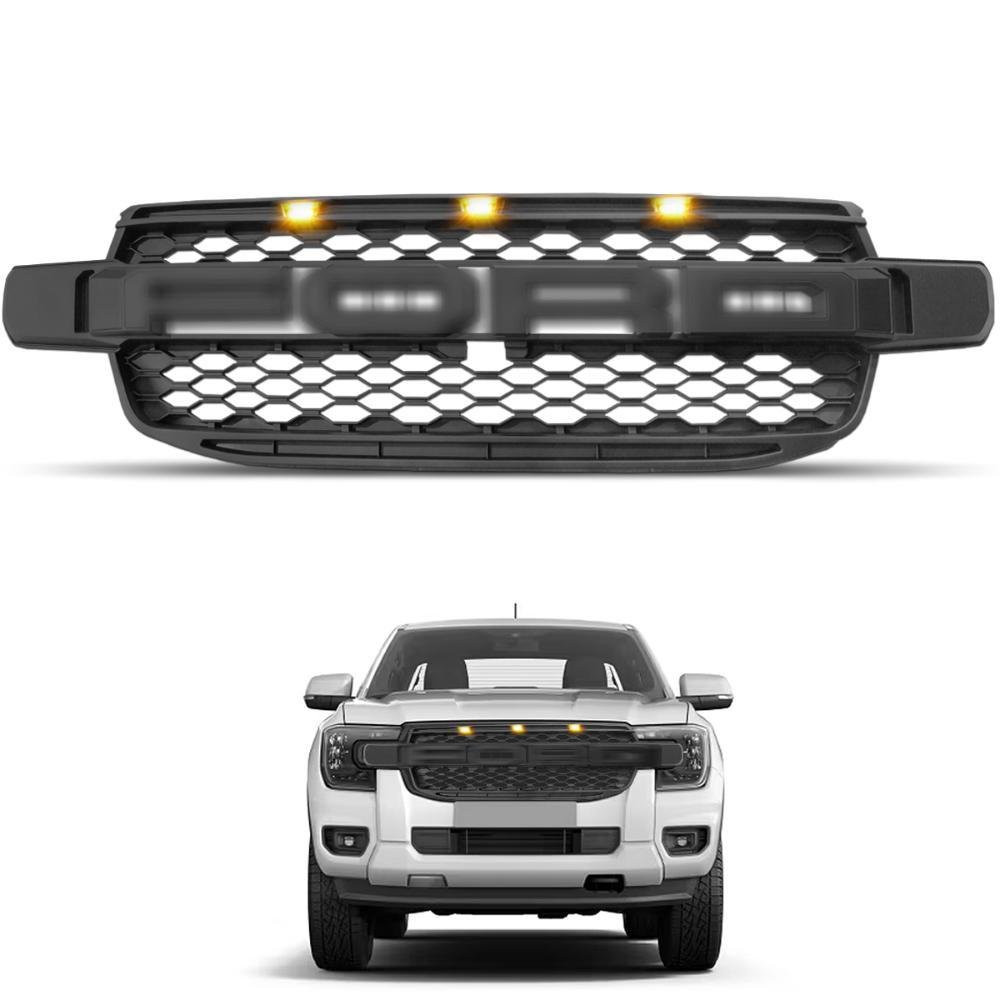 Grade Frontal Ranger 2024 Modelo Raptor Preto com Led - Imagem zoom