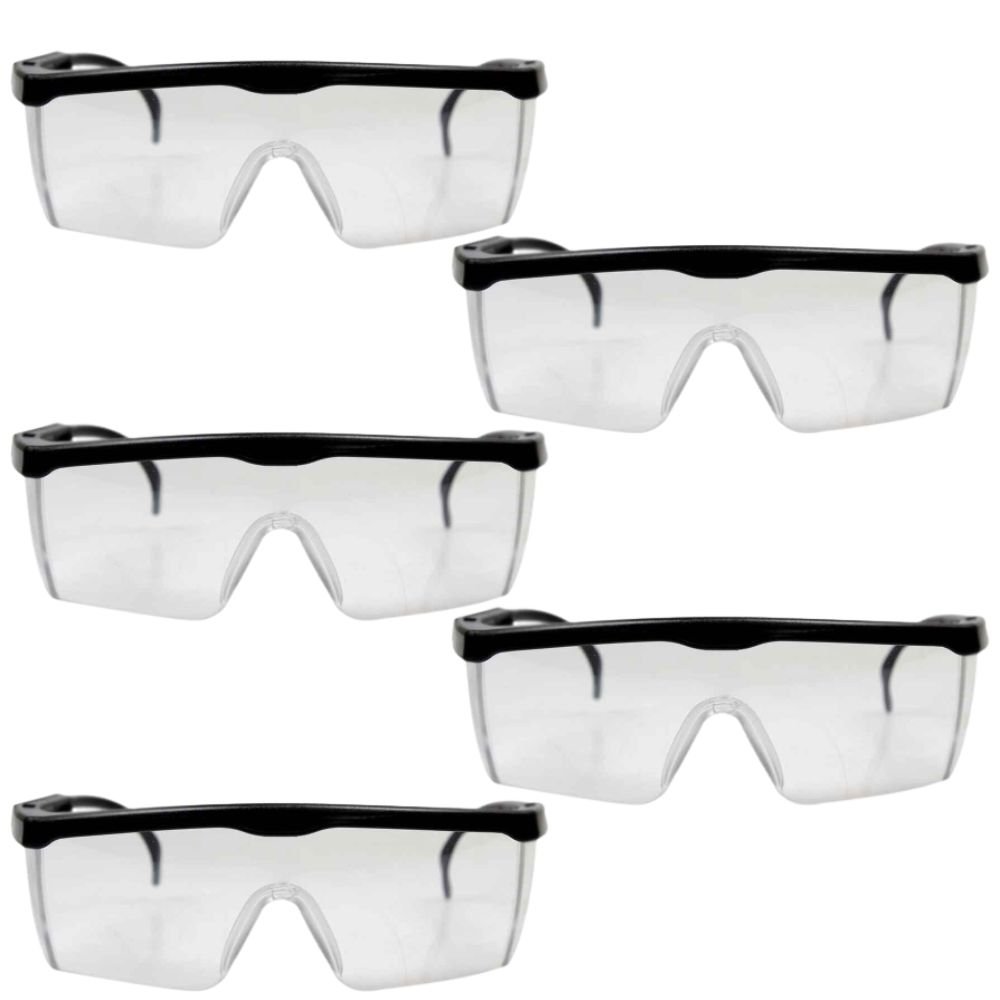 Combo com 5 Óculos de Proteção RJ Incolor com Hastes Flexíveis - Imagem zoom
