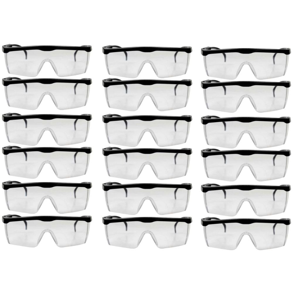 Combo com 18 Óculos de Proteção RJ Incolor com Hastes Flexíveis - Imagem zoom