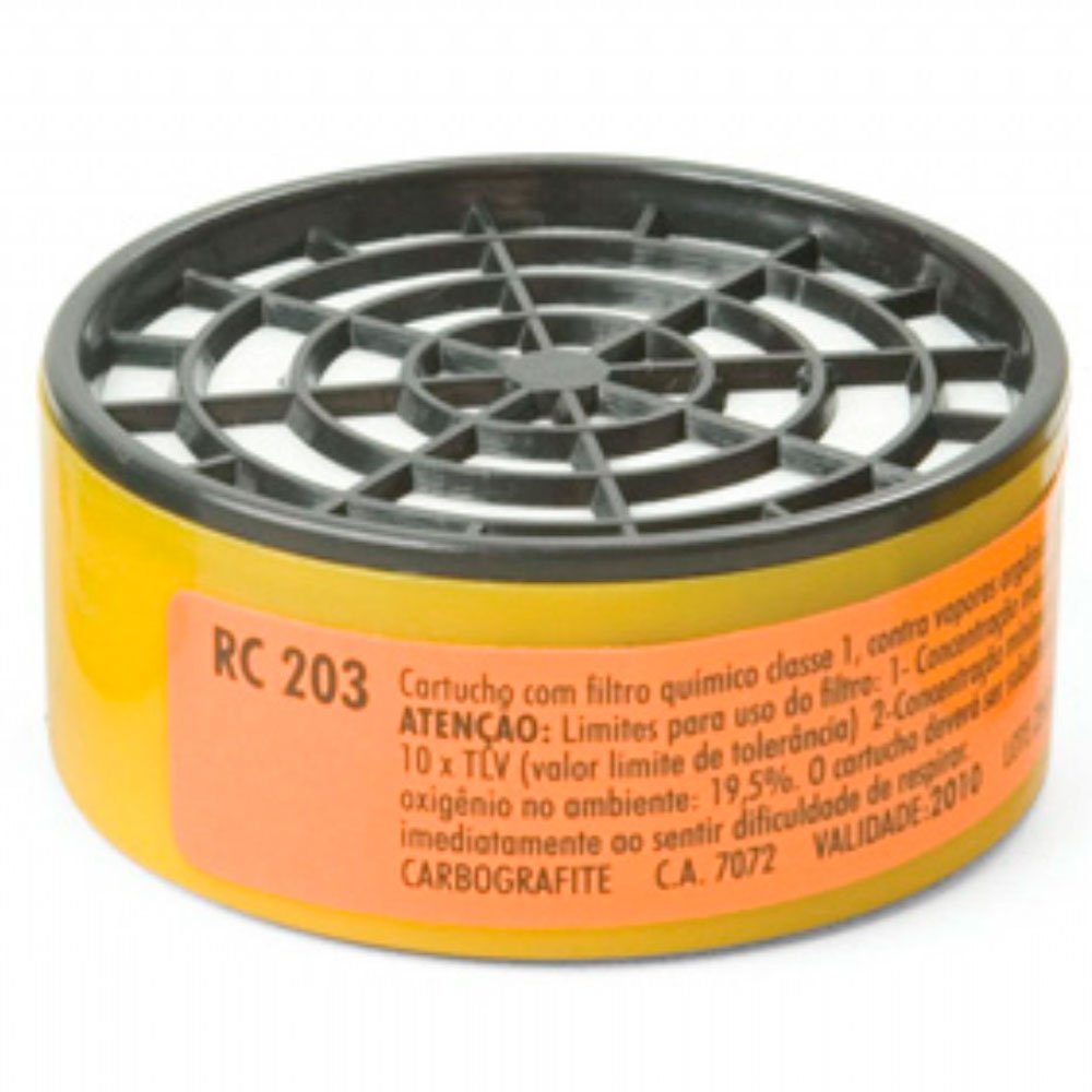 Cartucho com Filtro RC 203 para Máscaras Respirador Semifacial CG 306-CARBOGRAFITE-012120412